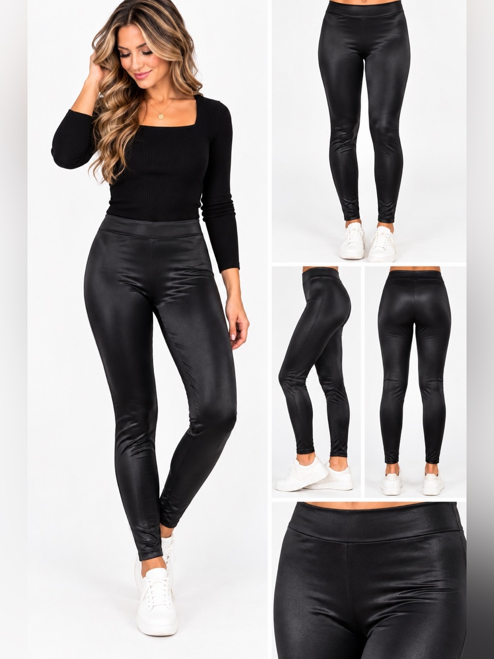 SHEIN Black Faux Leather Leggings – Medium – NWOT